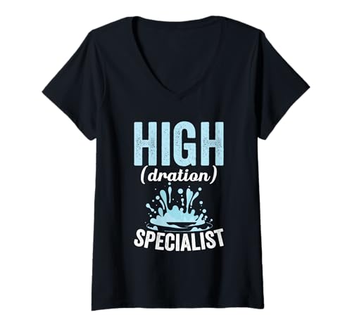Damen Team Waterboy Hydration Specialist Hydratisiertes Wasser mit hohem H20-Gehalt T-Shirt mit V-Ausschnitt Damen Team Waterboy Hydration Specialist Hydratisiertes Wasser mit hohem H20-Gehalt T-Shirt mit V-Ausschnitt von Hydration Specialist Outfit For & Water Manager