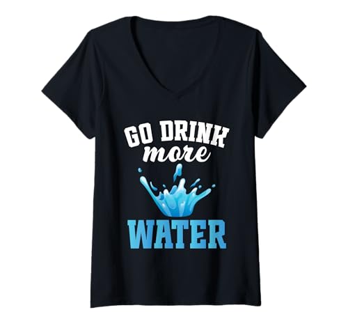 Damen Wasserhändler, Hydratationsspezialist Go Drink Waterboy T-Shirt mit V-Ausschnitt Damen Wasserhändler, Hydratationsspezialist Go Drink Waterboy T-Shirt mit V-Ausschnitt von Hydration Specialist Outfit For & Water Manager