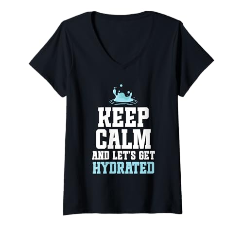 Damen Water Dealer Waterboy Let's Get Hydration Specialist T-Shirt mit V-Ausschnitt Damen Water Dealer Waterboy Let's Get Hydration Specialist T-Shirt mit V-Ausschnitt von Hydration Specialist Outfit For & Water Manager