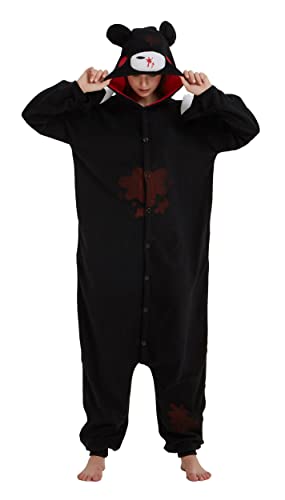 Hydrobreak Schlafanzug für Erwachsene Unisex Einteiler Pyjama Tierkostüm Halloween Christmas Cosplay Onesie Schwarz Gloomy S von Hydrobreak