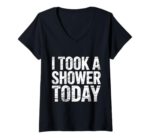 Damen I Took A Shower Today Saubere Hygieneleistungen - T-Shirt mit V-Ausschnitt Damen I Took A Shower Today Saubere Hygieneleistungen - T-Shirt mit V-Ausschnitt von Hygienefeier gewinnt