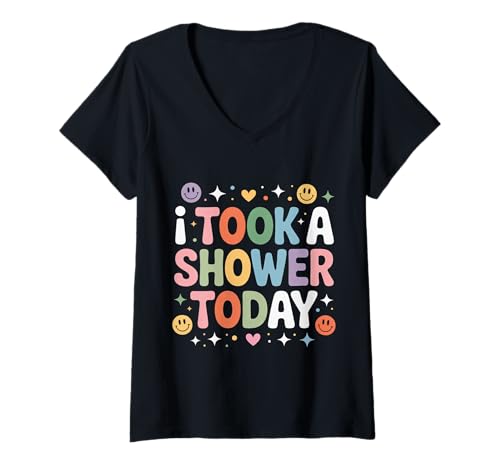 Damen I Took A Shower Today Saubere Hygieneleistungen - T-Shirt mit V-Ausschnitt Damen I Took A Shower Today Saubere Hygieneleistungen - T-Shirt mit V-Ausschnitt von Hygienefeier gewinnt