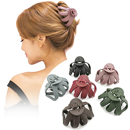 Hyhome 6 Pcs Large Hair Clips Octopus Clips Spider Claw Octopus Pine Hair Clips for Thick Hair, Non-Slip Grip, Colorful Hair Clips for Women (6 Colors) von Hyhome