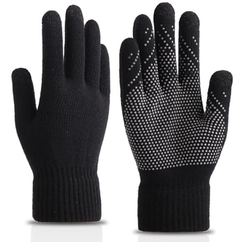Hyinphon Handschuhe Herren Damen Touchscreen Strickhandschuhe Flexible und Angenehm Weiche Elastisch Fingerhandschuhe Geeignet für Winter Running und Outdoor Aktivitäten von Hyinphon