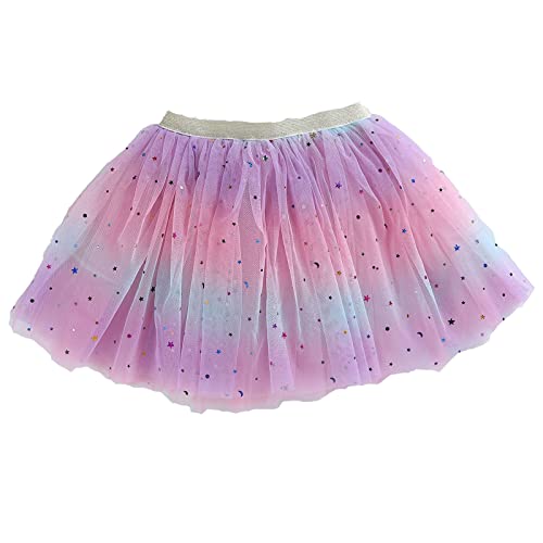 Hykiee Tüllrock Kinder Mädchen, Bunt Regenbogen Rock Baby, Ballerina Tütü Bunter Prinzessin Feen Kostüm, Geschenk Mädchen 2 3 4 5 6 Jahre (Lachs) von Hykiee