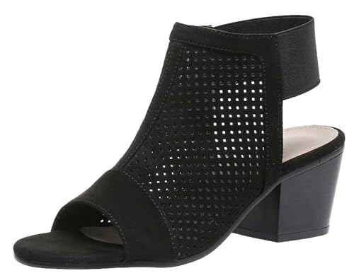 Hykytyhk Absatzschuhe für Damen, breiter Block, offener Zehenbereich, elastisch, Slingback-Stiefel, Sandalen, Schwarz, 39.5 EU Hykytyhk Absatzschuhe für Damen, breiter Block, offener Zehenbereich, elastisch, Slingback-Stiefel, Sandalen, Schwarz, 39.5 EU von Hykytyhk