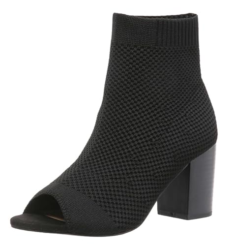 Hykytyhk Damen Knit Peep Toe Chunky Heel Stiefeletten Blockabsatz Sandalen, Schwarz, 38.5 EU Hykytyhk Damen Knit Peep Toe Chunky Heel Stiefeletten Blockabsatz Sandalen, Schwarz, 38.5 EU von Hykytyhk