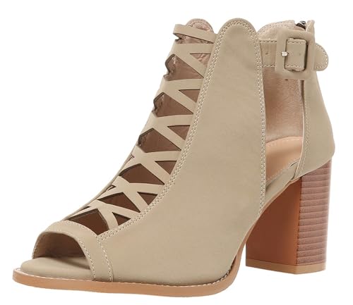 Hykytyhk Damen-Sandalen mit offenem Zehenbereich, klobiger Absatz, Knöchelriemen, Reißverschluss hinten, Beige, 38 EU Hykytyhk Damen-Sandalen mit offenem Zehenbereich, klobiger Absatz, Knöchelriemen, Reißverschluss hinten, Beige, 38 EU von Hykytyhk