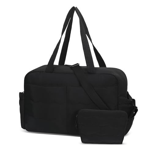 Hynes Eagle Reisetasche Sporttasche Damen Wasserabweisend Puffer Handgepäck Tasche Weekender Bag Gesteppt Laptop-Handgepäck Kliniktasche Geburt für Gym, Fitness, Arbeit, Reisen von Hynes Eagle