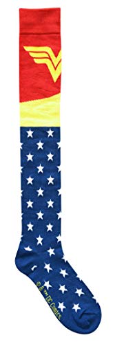 Hyp DC Comics Classic Wonder Woman Overknee Lange Oberschenkelhohe Socken Schuhgröße 37-44, Mehrfarbig/Meereswellen (Ocean Tides), 36.5-43 EU von HYP