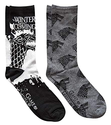 Hyp Game of Thrones Stark Winter is Coming Herren Crew Socken 2 Paar Pack von HYP