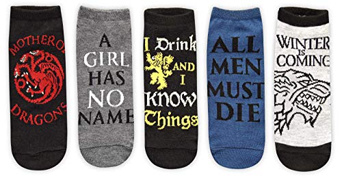 Hyp Game of Thrones Zitate Juniors/Damen 5er Pack Knöchelsocken Größe 37-44 von HYP