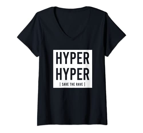 Damen "Hyper Hyper" SAVE THE RAVE 90er Rave, Festival, Techno Fun T-Shirt mit V-Ausschnitt Damen "Hyper Hyper" SAVE THE RAVE 90er Rave, Festival, Techno Fun T-Shirt mit V-Ausschnitt von Hyper Hyper - Das Original