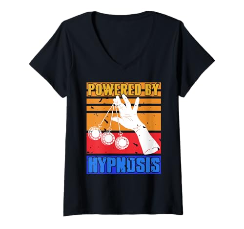 Damen Gesteuert durch Hypnose Lustig Retro Hypnotiseur T-Shirt mit V-Ausschnitt Damen Gesteuert durch Hypnose Lustig Retro Hypnotiseur T-Shirt mit V-Ausschnitt von Hypnotherapie Spruch für Gedankenprofis