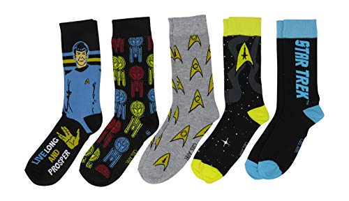 Hypnotic Hats Star Trek The Next Generation Uniformen Crew Socken, 5 Paar, Mehrfarbig/Meereswellen (Ocean Tides) von HYP