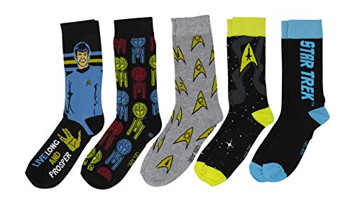 Hyp Star Trek The Next Generation Uniforms Crew Socken, 5 Paar, Mehrfarbig/Meereswellen (Ocean Tides), Einheitsgröße von HYP