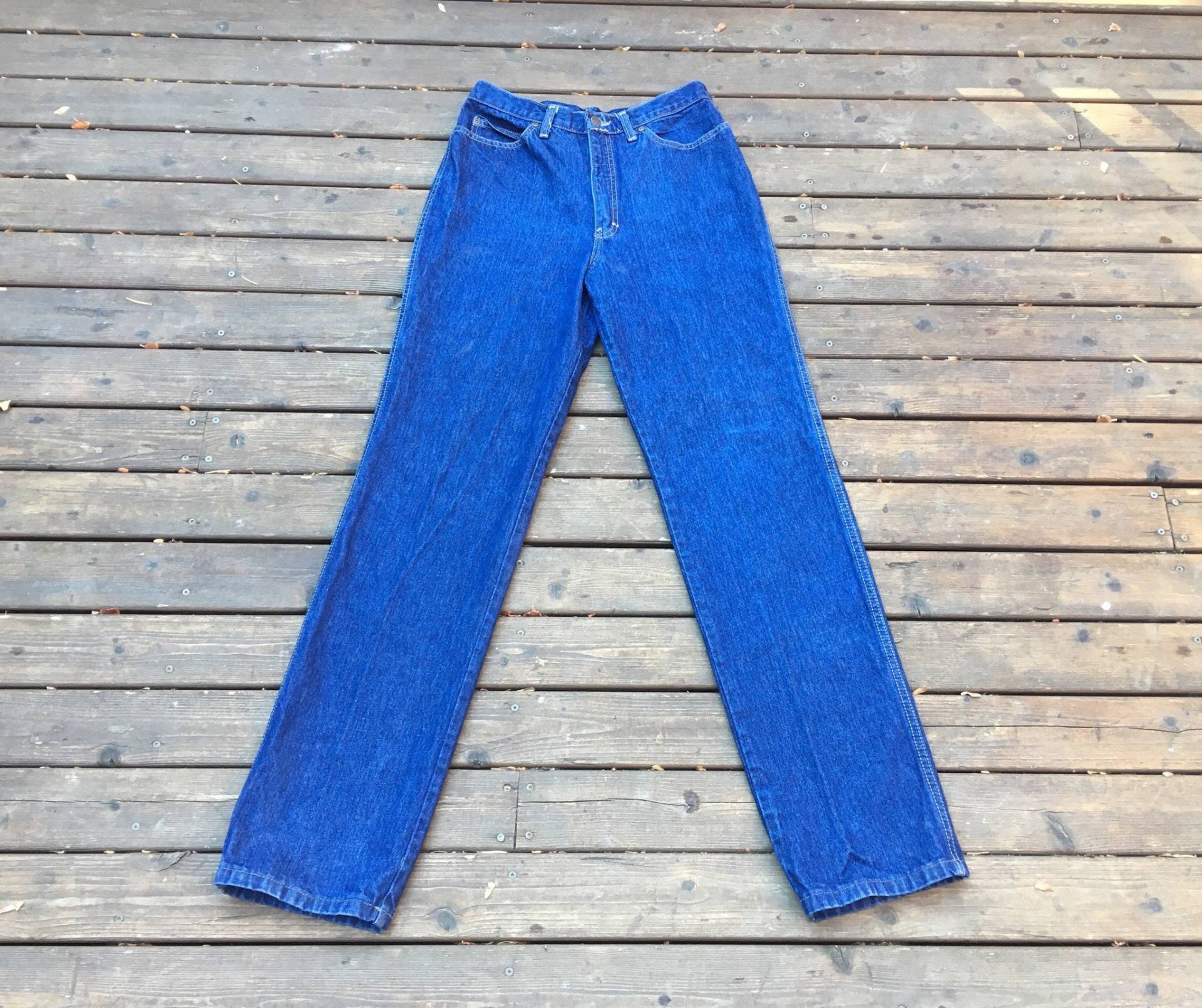 30x34 1970S Calvin Klein Jeans Dunkelblau Western Indigo Rinse Denim 100% Baumwolle Vintage Größe 14 30 Zoll Hohe Taille Schrittlänge 34 Lange 29 8 von HypnoticaVintage
