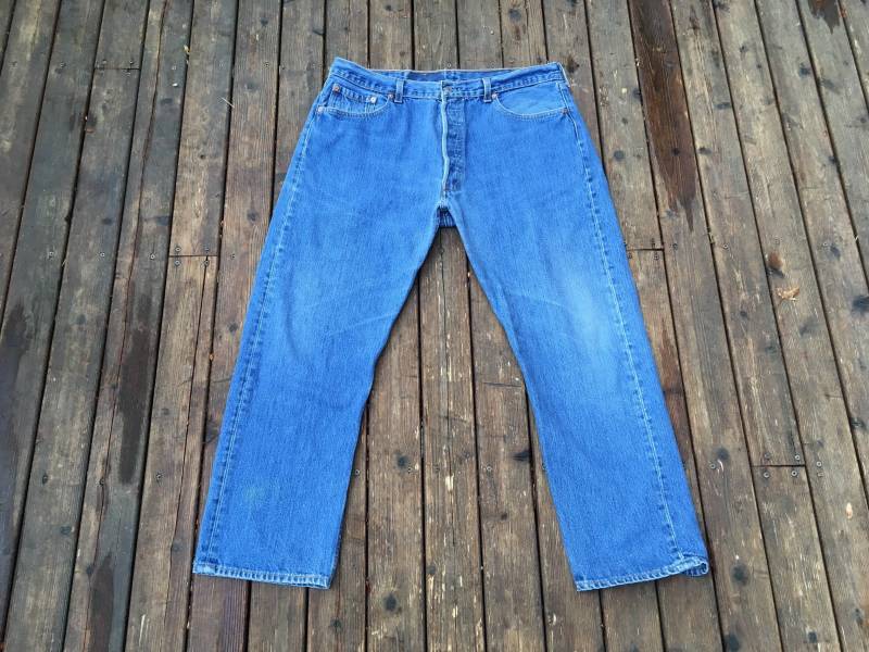 38x29 Levis 501 Jeans Usa Made in America Blue Jeans Medium 36 37 38 Inch Taille 28 29 30 Inseam 501S Denim Baumwolle Gebraucht von HypnoticaVintage