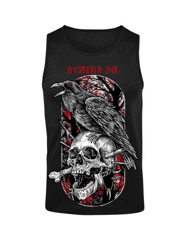 Hysteria Ink Crown-N-Skull Ink Red Tank-Top schwarz in XL von Hysteria Ink