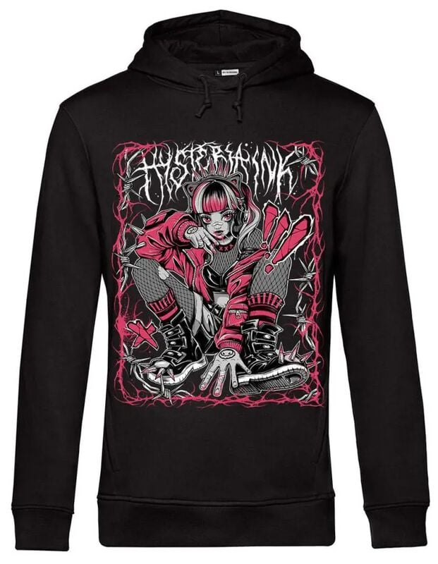Hysteria Ink - Gothic Kapuzenpullover - Spiky Girl - S bis 3XL - für Männer - Größe L - schwarz von Hysteria Ink