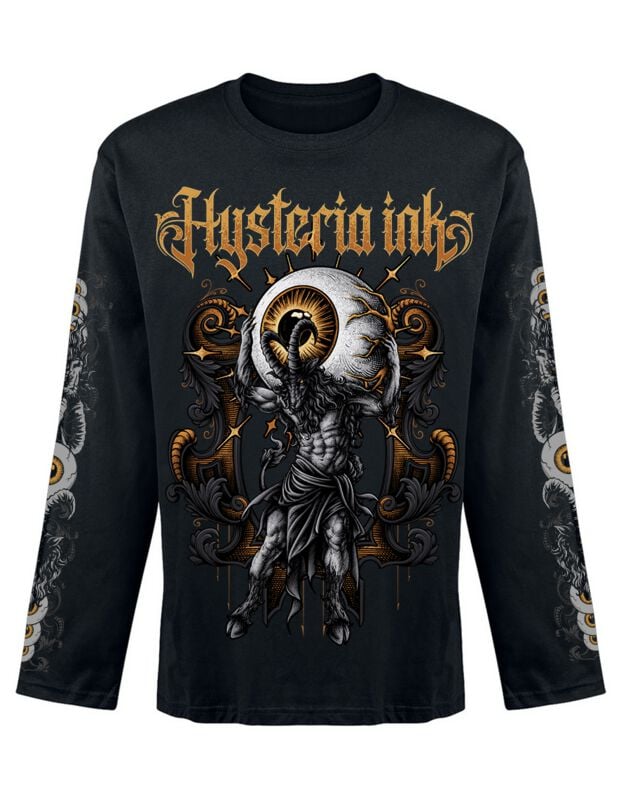 Hysteria Ink - Gothic Langarmshirt - Goat Atlas Ink - S bis 3XL - für Männer - Größe XXL - schwarz von Hysteria Ink