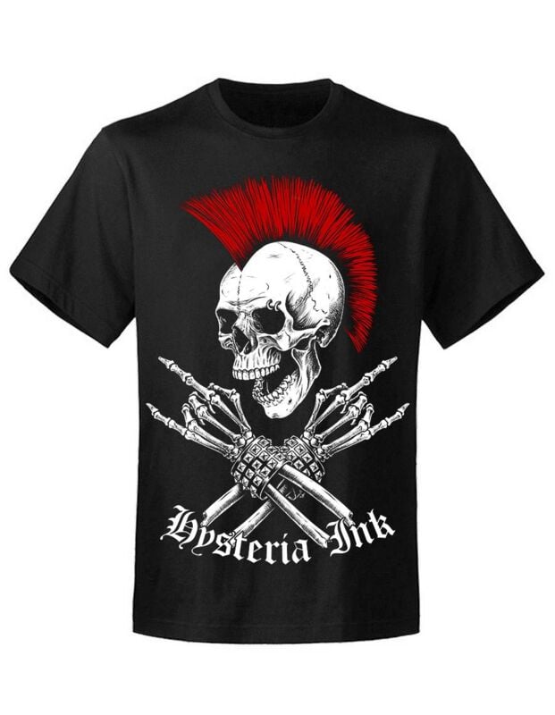 Hysteria Ink Metal Skull Red T-Shirt schwarz in S von Hysteria Ink