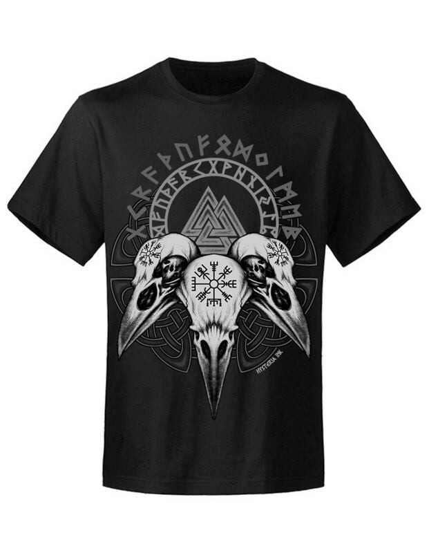 Hysteria Ink Valknut 3 Raven T-Shirt schwarz in 4XL von Hysteria Ink
