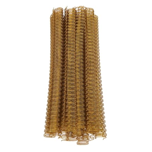 100 Stück Doppeldraht-Bindespulen mit 34 Schlaufen, 3:1-Pitch-Spiralrücken für 120 Blatt, Kompatibel mit den Meisten Drahtbindesystemen (GOLD) von Hyuduo