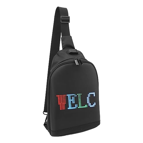 Modische Schultertasche, LED-Display, Gürteltasche mit Programmierbarem Bildschirmanschluss für SPOTLED App, Oxford-Stoffmaterial, für Hüfttaschen von Hyuduo
