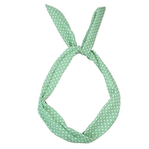 1 x Damen-Stirnband mit Schleife, kariert, gepunktet, Grün von Hyuwdai
