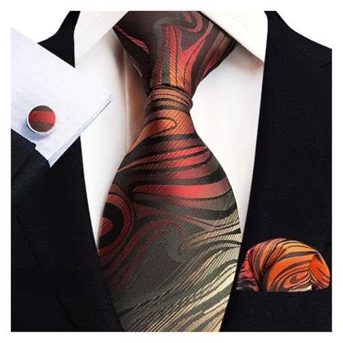 Krawatte, Square Handtuch, Manschettenknöpfe Set florale blaue Bindungen for Männer Hochzeitsfeier Geschäftsmann Tiege Taschentuch Brosche Manschettenknöpfe Set Men Accessoires Set Men Accessoires(TZ- von Hyuwdai