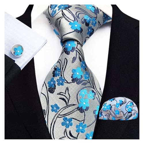 Krawatte, Square Handtuch, Manschettenknöpfe Set florale blaue Bindungen for Männer Hochzeitsfeier Geschäftsmann Tiege Taschentuch Brosche Manschettenknöpfe Set Men Accessoires Set Men Accessoires(TZ- Krawatte, Square Handtuch, Manschettenknöpfe Set florale blaue Bindungen for Männer Hochzeitsfeier Geschäftsmann Tiege Taschentuch Brosche Manschettenknöpfe Set Men Accessoires Set Men Accessoires(TZ- von Hyuwdai