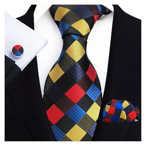 Krawatte, Square Handtuch, Manschettenknöpfe Set florale blaue Bindungen for Männer Hochzeitsfeier Geschäftsmann Tiege Taschentuch Brosche Manschettenknöpfe Set Men Accessoires Set Men Accessoires(TZ- von Hyuwdai