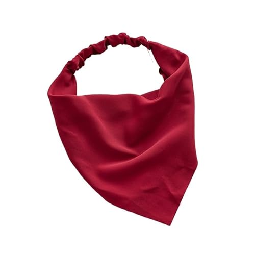 Solides Sommerkopftuch für Damen und Mädchen, Dreieckstuch, elastisches Haarband, Haarschmuck, Kopfbedeckung, Ornamente (rot) von Hyuwdai