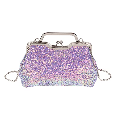 Meerjungfrau Pailletten Clutch Sparkling Glitter Abend Crossbody Shell Tasche Bankett Handtasche Party Abschlussball Hochzeit Geldbörse, A-purple, 10.6*3.5*5.5in von Hyuyikuwol