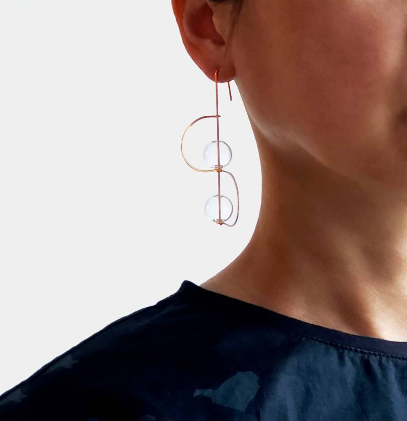 Drehung Ohrringe | Klare Ohrringe, Minimale Moderne Moderner Schmuck, Hochzeitsschmuck, Statement Ohrringe von HyworksLA