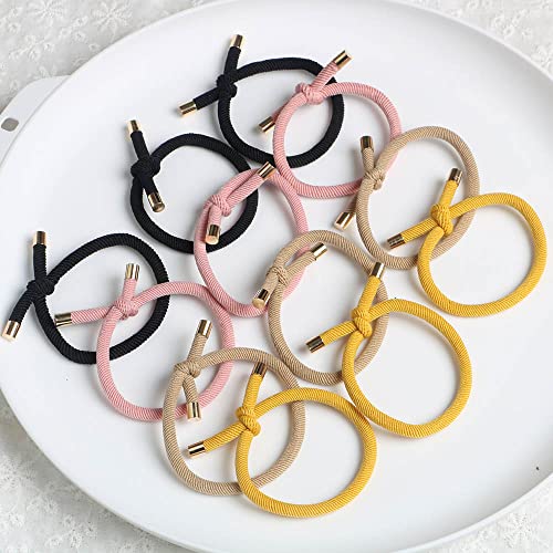 Elastische Haargummibänder, elastisch, Stretch-Gummibänder, 12 Stück, Damen-Haarseil, Pferdeschwanzhalter für Frauen und Mädchen (4 Farben) von Hzaiwy