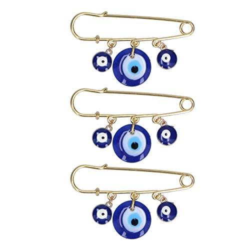 Hztyyier 3Pcs Evil Eye Brosche Pins, Türkei Evil Eye Brosche Pins Lucky Augapfel Hände Broschen Schmuck für Viel Glück von Hztyyier