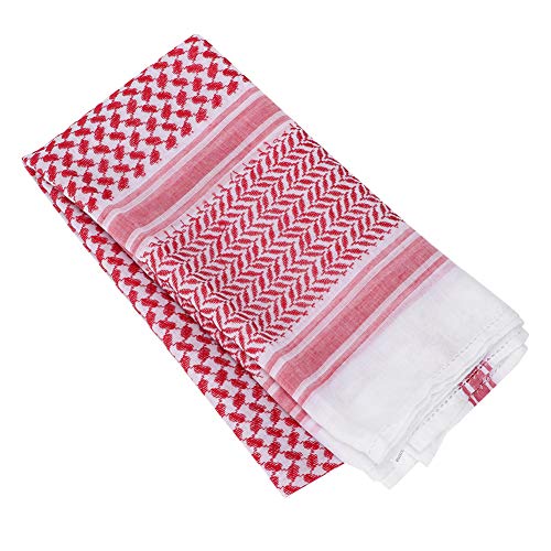 Hztyyier Arab Keffiyeh Turban der Erwachsenen Männer muslimische männliche traditionelle Kostüme Polyester Red Plaid Pray Head Scarf von Hztyyier