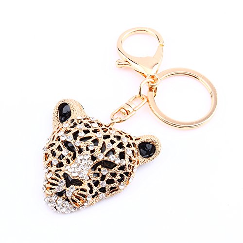 Hztyyier Kristallleopard Schlüsselring Kristallrhinestone Keychain Bling Geldbeutel Anhänger Handtaschen Charme Dekorations Geschenk von Hztyyier