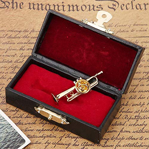 Kleine Juwel Trompete Instrument Brosche Musikinstrumente Brosche Frauen Kleid Clip Trompete Musiker Revers Hut Pin Tie Tack Geschenke(#2) von Hztyyier