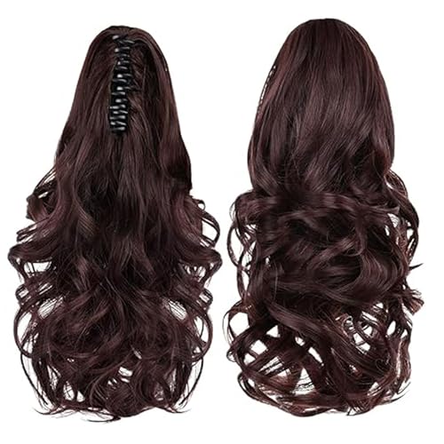 Pferdeschwanzverlängerungsklaue mit Mittlerer Länge Lockiger Welliger Weicher Clip für Frauen und Mädchen, 5 Farben, Sicheres Design, Synthetische Haarstücke für Alle Anlässe von Hztyyier