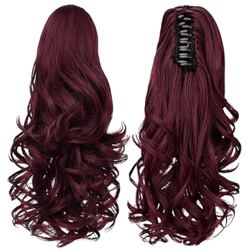 Pferdeschwanzverlängerungsklaue mit Mittlerer Länge Lockiger Welliger Weicher Clip für Frauen und Mädchen, 5 Farben, Sicheres Design, Synthetische Haarstücke für Alle Anlässe von Hztyyier
