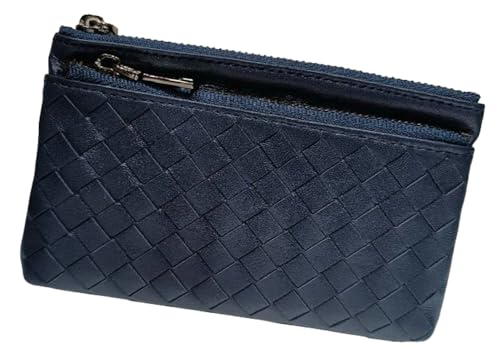 Gewebte Geldbörse für Damen und Herren, PU-Leder, gewebt, Kartenhalter, modische Clutch-Geldbörse, Kreditkartenhalter, Leder-Reißverschluss-Aufbewahrungstasche, navy, Einheitsgröße, Umhängetasche Gewebte Geldbörse für Damen und Herren, PU-Leder, gewebt, Kartenhalter, modische Clutch-Geldbörse, Kreditkartenhalter, Leder-Reißverschluss-Aufbewahrungstasche, navy, Einheitsgröße, Umhängetasche von Hzxsny