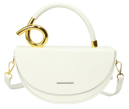 Saddle Tote Bag Small Handbag for Women Vegan Leather Saddle Purse Flap Lock Shoulder Bag Crossbody Clutch Small Satchel 2025, Weiss/opulenter Garten, free, Umhängetasche von Hzxsny