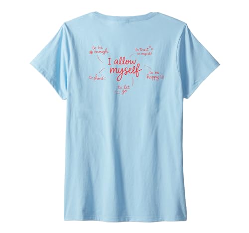 Damen I ALLOW MYSELF. to be enough X to be happy. Selbstliebe BACK T-Shirt mit V-Ausschnitt von I ALLOW MYSELF X The Selflove Club