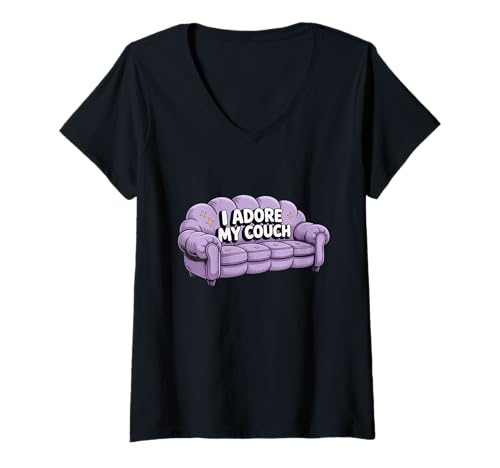 Damen Lustige Faule Memes Ich Liebe Meine Couch Lustige Faule Zitate T-Shirt mit V-Ausschnitt Damen Lustige Faule Memes Ich Liebe Meine Couch Lustige Faule Zitate T-Shirt mit V-Ausschnitt von I Adore My Couch Fun Lazy Shirt Funny Lazy Shirts