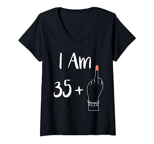 Damen I Am 35 Plus 1 Mittelfinger für eine 36. Frau 36 Jahre alt T-Shirt mit V-Ausschnitt Damen I Am 35 Plus 1 Mittelfinger für eine 36. Frau 36 Jahre alt T-Shirt mit V-Ausschnitt von I Am 35 Plus 1 Middle Finger For A 36th women idea