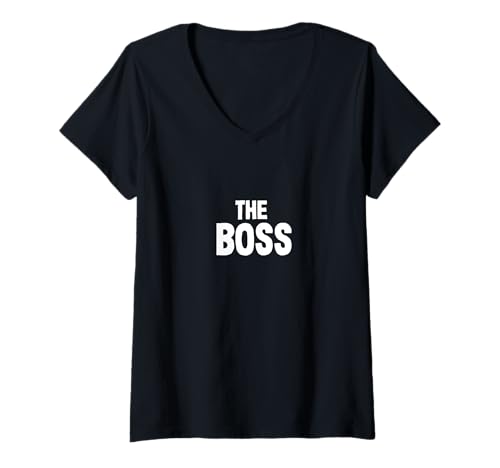 Damen Ich bin der Boss T-Shirt mit V-Ausschnitt von I Am The Boss