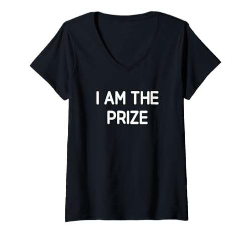 Damen Ich Bin der Preis, Lustig, Witze, Sarkastisch T-Shirt mit V-Ausschnitt von I Am The Prize, Gag Gifts